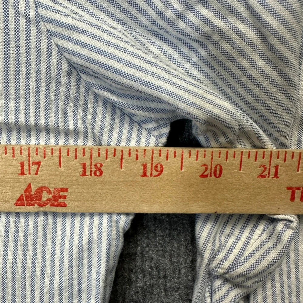 Polo Ralph Lauren Mens Slim Fit Blue White Striped Oxford Button Down Shirt S